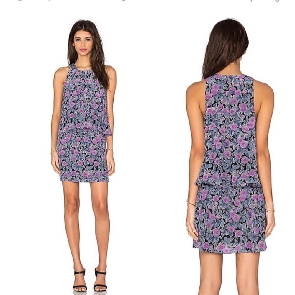 𝅺💜 Joie 100% Silk Everla Floral Caviar dress - XS/0